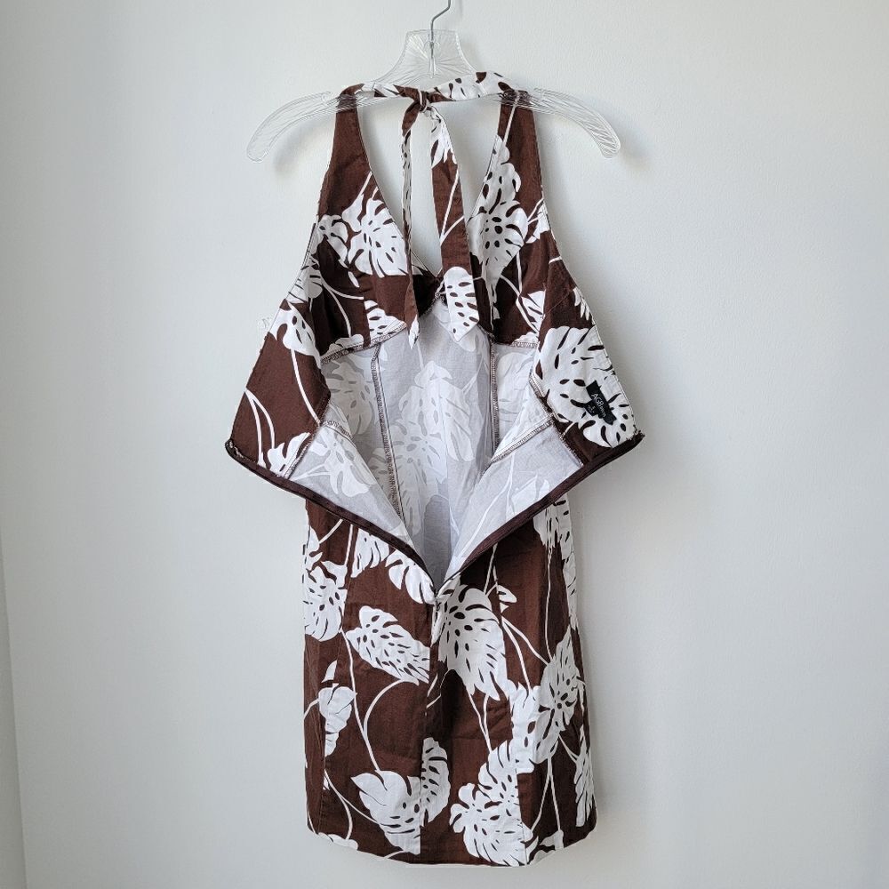 AGB Vintage Y2K Coastal Grandma Brown & White Palm Leaf Trendy Summer Festival 6 - Picture 6 of 7